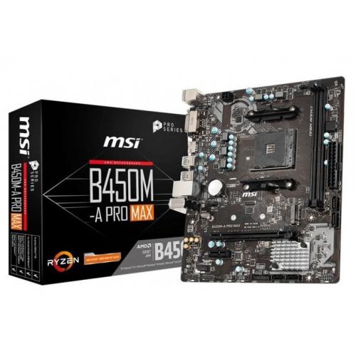 Placa de baza MSI B450M-A PRO MAX, AMD B450, Socket AM4, mATX