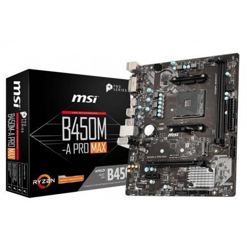 Placa de baza MSI B450M-A PRO MAX, AMD B450, Socket AM4, mATX - RESIGILAT