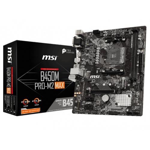 Placa de baza MSI B450M PRO-M2 MAX, AMD B450, Socket AM4, mATX