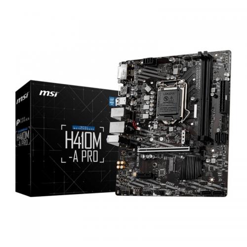 Placa de baza MSI H410M-A PRO, Intel H410, Socket 1200, mATX