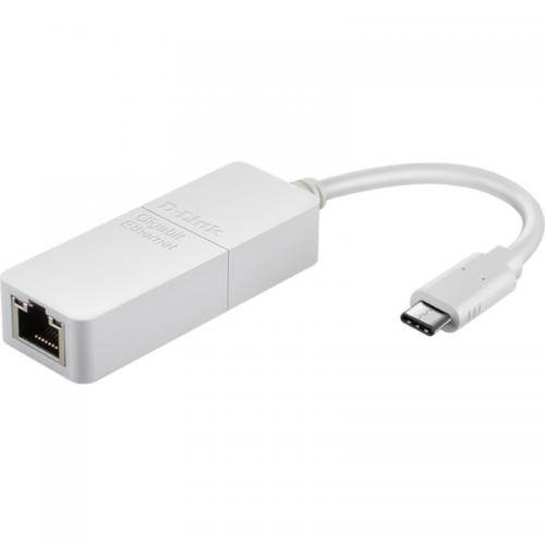 D-link USB-C to Gigabit Ethernet Adapter, DUB-E130; Achieve transfer speeds of up to 1Gbps; Status LEDs for connection status and data transfer speed;