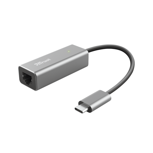 Adaptor Trust Dalyx, USB-C to Ethernet, silver