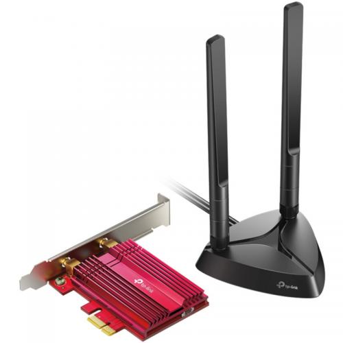 Adaptor wireless TP-Link, ARCHER AX3000E, Wi-Fi 6 Bluetooth 5.0 PCIe, Two High-Gain Dual Band Antennas, Wireless Standards: IEEE 802.11ax/ac/n/a 5 GHz, IEEE 802.11ax/n/g/b 2.4 GHz, Bluetooth 5.0/4.2/4.0, 5 GHz, 2.4 GHz.