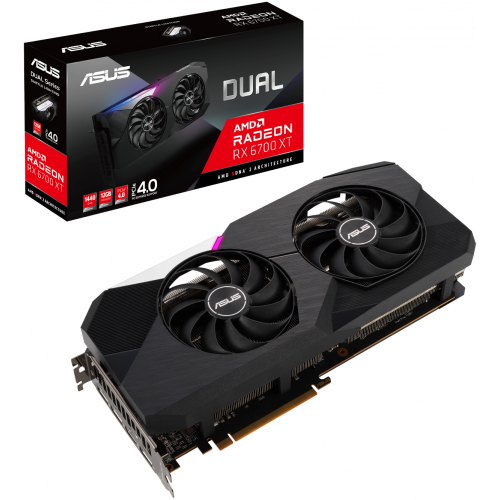 Placa video Asus AMD Radeon DUAL RX 6700 XT 12GB, GDDR6, 192bit