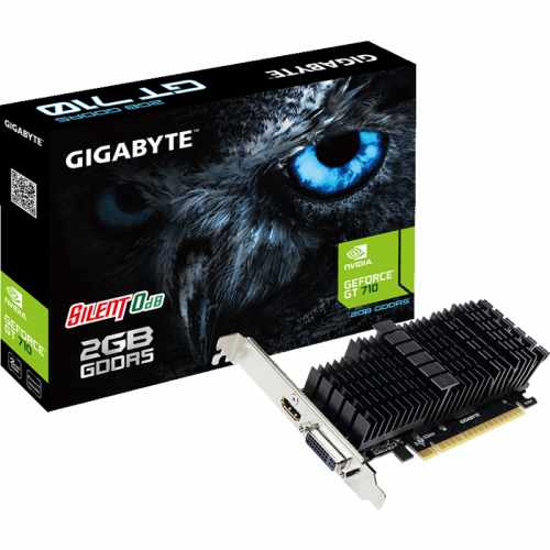 Placa video Gigabyte nVidia GeForce GT 710 2GB, DDR5, 64bit, Low Profile