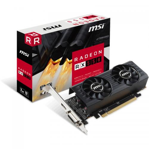 Placa video MSI Radeon ™ RX 550 2GT LP OC, 2GB DDR5, 128-bit
