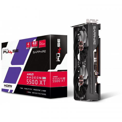 Placa video Sapphire AMD Radeon RX 5500 XT PULSE, 4GB, GDDR6, 128bit