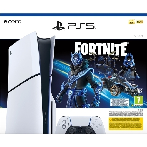 Consola Sony PlayStation 5 Slim, 1TB, White + Joc Fortnite Blooming Chaos Bundle