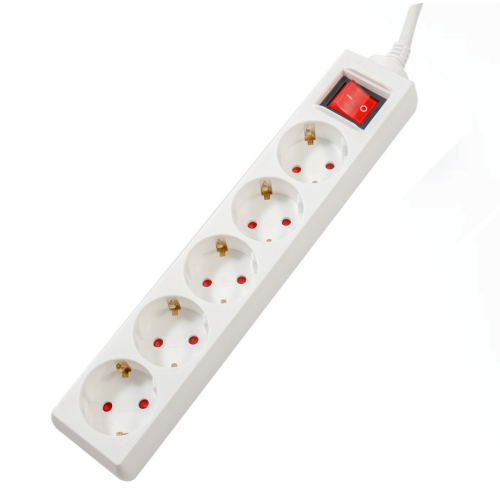 Prelungitor Spacer PP-5-18, 5 x Schuko, 16 A, White