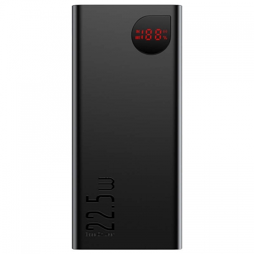 Baterie portabila Baseus Adaman Metal, 20000mAh, 2 x USB-A, 1 x USB-C, 1x Lightning, Black