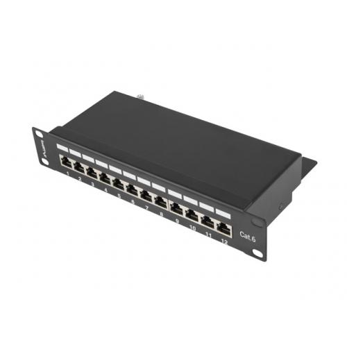 Patch Panel Lanberg PPF6-9012-B, 10inch, 12 porturi, Black