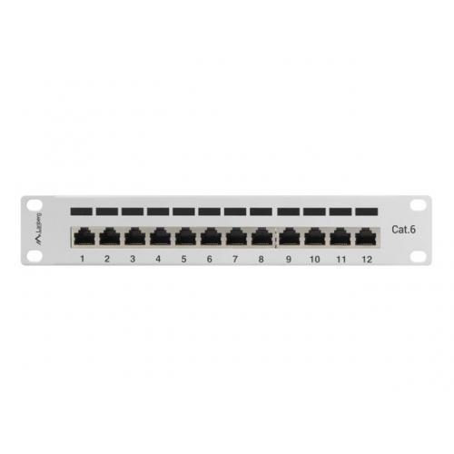 Patch Panel Lanberg PPF6-9012-S, 10inch, 12 porturi, Gray