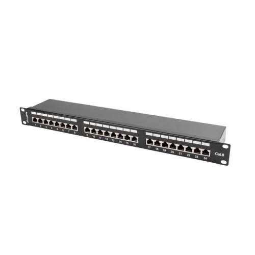 Patch Panel Lanberg PPS6-1024-B, 19inch, 1U, 24 porturi, Cat6, FTP, Black