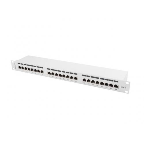 Patch Panel Landberg PPS6-1024-S, 19inch, 1U, 24 porturi, Cat6, FTP, Gray