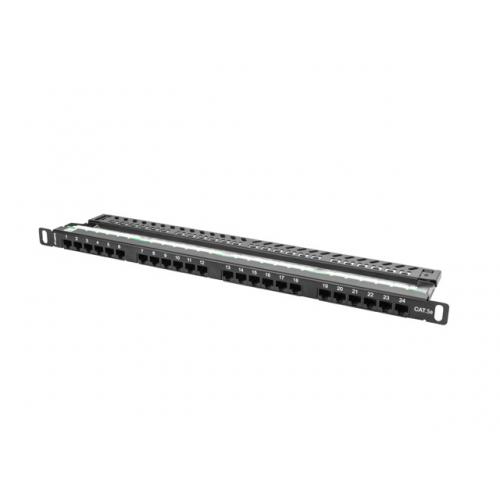Patch Panel Lanberg PPU5-0024-B, 19inch, 0.5U, 24 porturi, Cat5e, UTP, Black