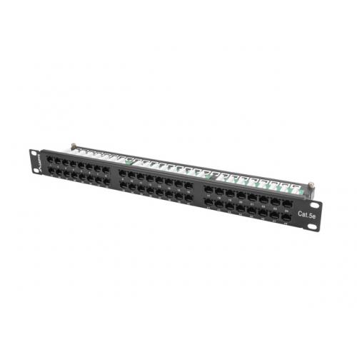 Patch Panel Lanberg PPU5-1048-B, 19inch, 1U, 48 porturi, Cat5e, UTP, Black