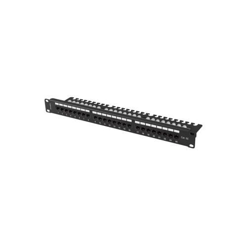 Patch Panel Lanberg PPU5-1124-B, 19 inch, 1U, 24 porturi, Cat. 5e, UTP, Black
