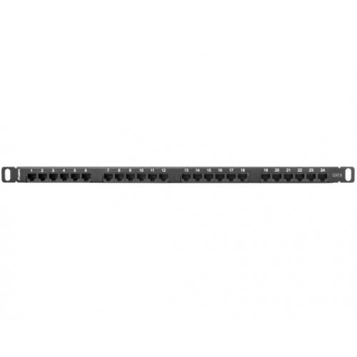 Patch Panel Lanberg PPU6-0024-S, 19inch, 0.5U, 24 porturi, Cat6, UTP, Black