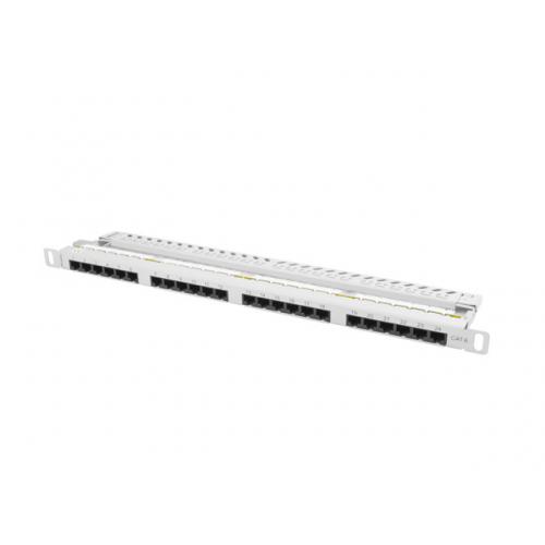 Patch Panel Lanberg PPU6-0024-S, 19inch, 0.5U, 24 porturi, Cat6, UTP, Gray