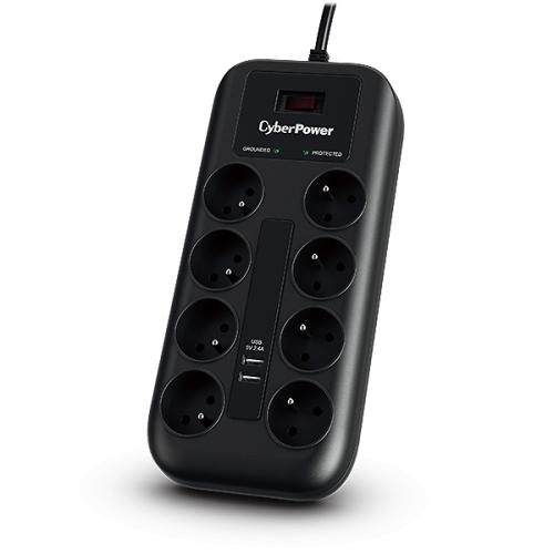 Prelungitor Cyber Power P0820SUF0-DE, 8 prize, 1.8m, Black