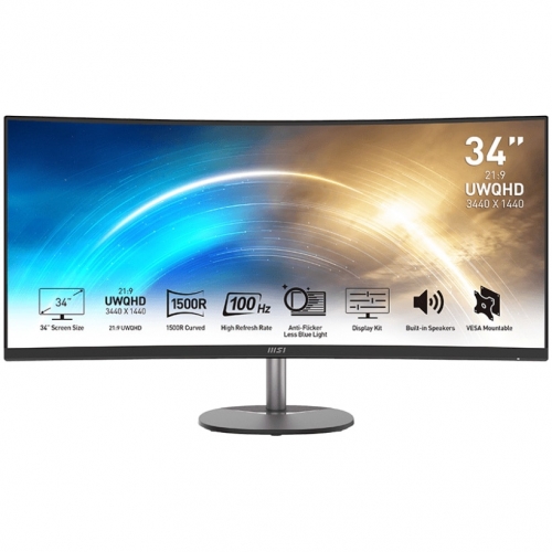 Monitor LED MSI PRO MP341CQ, 34inch, 3440x1440, 4ms GtG, Black