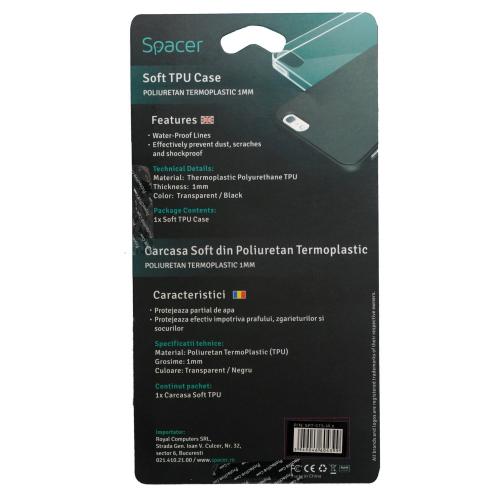 Protectie pentru spate Spacer SuperTransparent pentru Iphone X, Clear