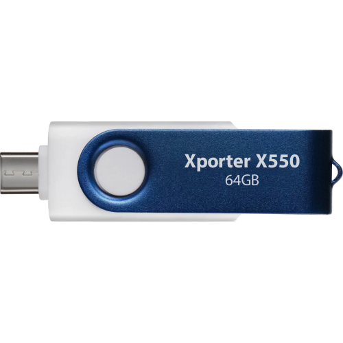 Stick Memorie Patriot Xporter X550, 64GB, USB 3.2 Gen 1 Type A/C, Blue-White