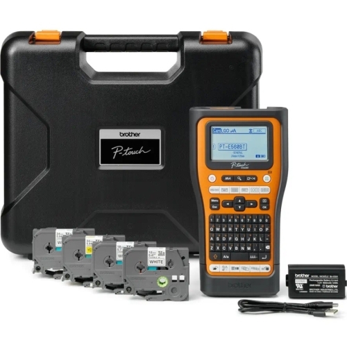 Kit Imprimanta Termica Brother PTE-560BTSP, Black-Orange