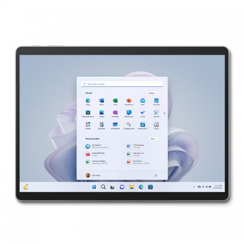 Laptop 2-in-1 Microsoft Surface Pro 9 QEZ-00004, Intel Core i5-1235U, 13inch Touch, RAM 8GB, SSD 256GB, Intel Iris Xe Graphics, Windows 11, Platinum