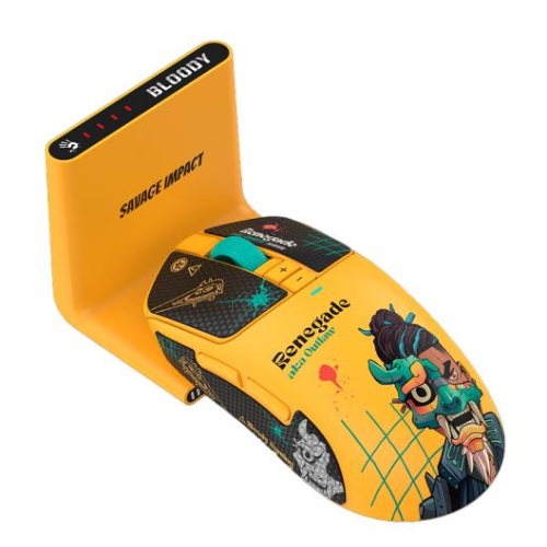 Mouse Optic A4Tech Bloody R72 Ultra Duo Renegade Sunset, USB Wireless/USB, Yellow