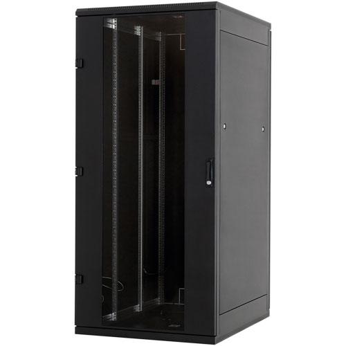 Rack de podea 19 Triton 22U 600x800mm usa fata sticla panourilaterale/spate detasabile sectiuni pentru ventilatie activa, sectiuniacces cabluri sus/jos/spate IP20 negru