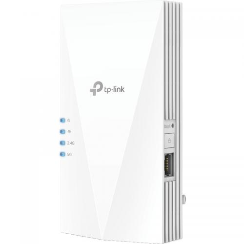 TP-link AX3000 Wi-Fi Mesh Range Extender, RE700X, 1 Port Ethernet Gigabit, 2 Antene interne, Standarde Wireless, IEEE 802.11a/n/ac/ax 5GHz, IEEE 802.11b/g/n/ax 2.4GHz, frecventa 2.4, 5 Ghz, 574 Mbps at 2.4GHz, 2402 Mbps at 5GHz.