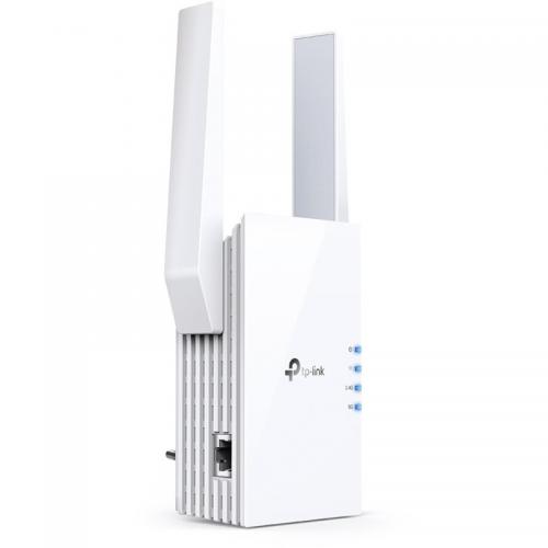 TP-link AX3000 Wi-Fi Mesh Range Extender, RE705X, 1 Port Ethernet Gigabit, 2 Antene externe, Standarde Wireless IEEE 802.11a/n/ac/ax 5GHz, IEEE 802.11b/g/n/ax 2.4GHz, frecventa 2.4, 5 Ghz, 574 Mbps at 2.4GHz, 2402 Mbps at 5GHz.