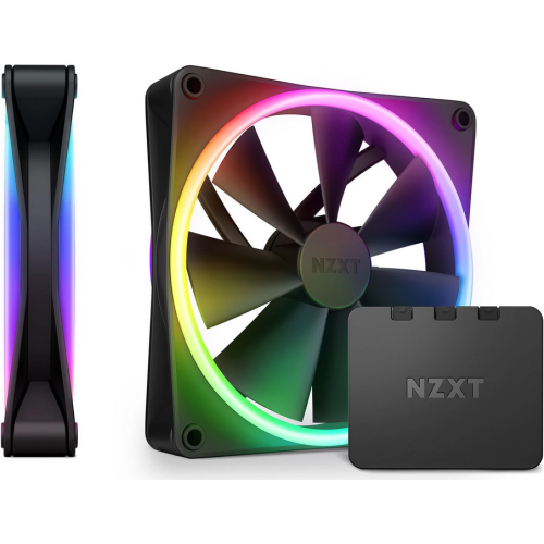 Kit Ventilator NZXT F Series F140 RGB DUO, RGB LED, 140 mm, Matte Black, 2 bucati