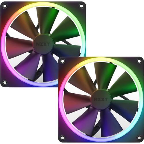 Kit Ventilator NZXT F Series F140 RGB DUO, RGB LED, 140 mm, Matte Black, 2 bucati