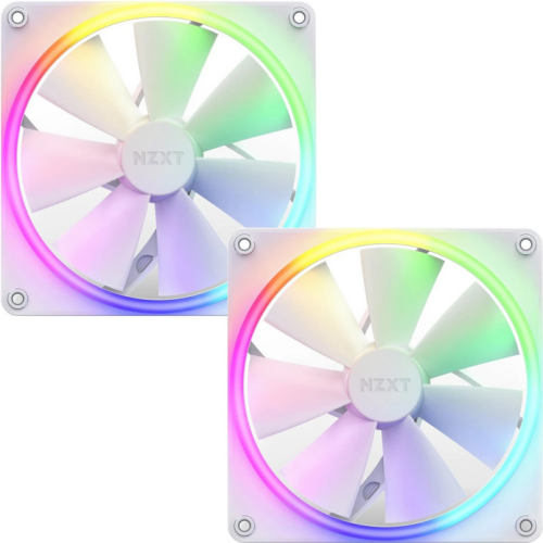 Kit Ventilator NZXT F Series F140 RGB DUO, RGB LED, 140 mm, Matte White, 2 bucati