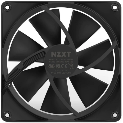 Ventilator NZXT F Series F140 RGB DUO, RGB LED, 140 mm, Matte Black