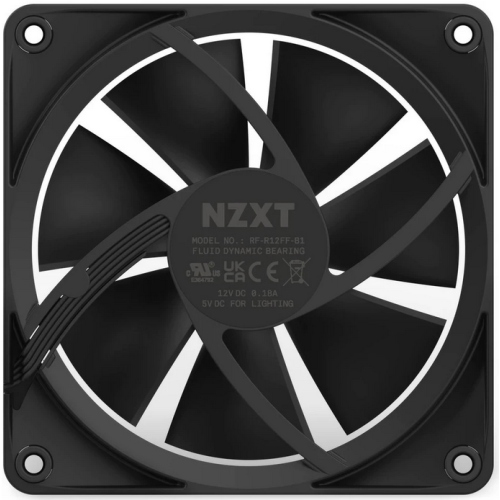 Ventilator NZXT F Series F120 RGB, RGB LED, 120 mm, Matte Black