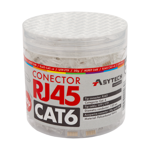 Mufa ASYTECH RJ45-CAT6-50U-JAR, RJ45, F/UTP, Cat6, 100buc