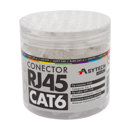 Mufa ASYTECH RJ45-CAT6-JAR, RJ45, F/UTP, Cat6, 100buc