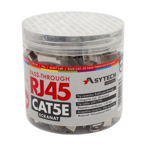 Mufa ASYTECH RJ45M-CAT5-EZ-50U-JAR, RJ45, F/UTP, Cat.5e, 100buc