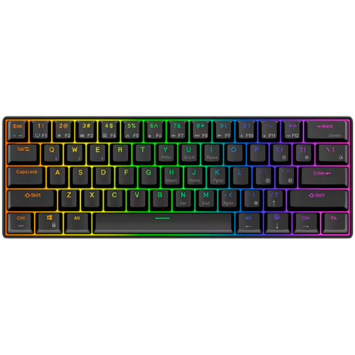 Tastatura Royal Kludge RK61, Red switch, RGB LED, USB/ USB Wireless/Bluetooth, Black