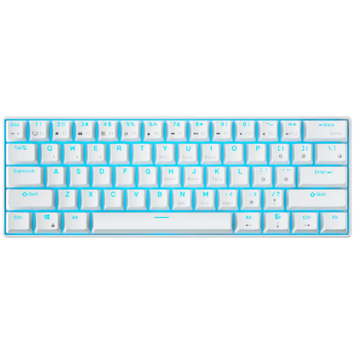 Tastatura Royal Kludge RK61, Red switch, RGB LED, USB/USB Wireless/Bluetooth, White