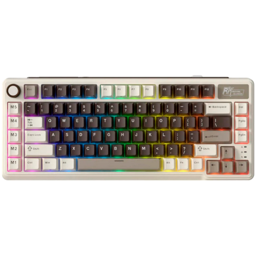 Tastatura Royal Kludge RK-L75, Beige switch, RGB LED, USB/ USB Wireless/Bluetooth, Mocha Grey