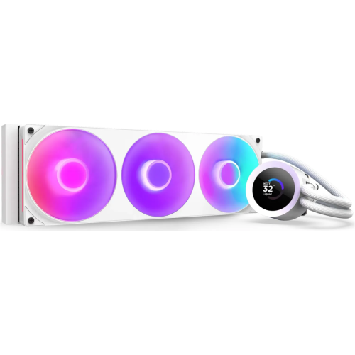 Cooler procesor NZXT Kraken Plus 360, ARGB LED, 3 x 120 mm, White