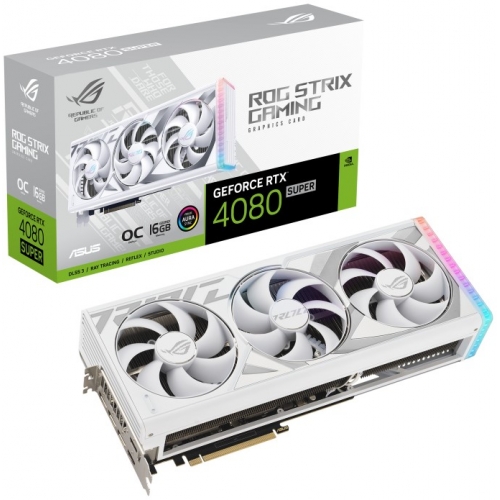 Placa video ASUS nVidia GeForce RTX 4080 SUPER ROG STRIX GAMING WHITE OC 16GB, GDDR6X, 256bit