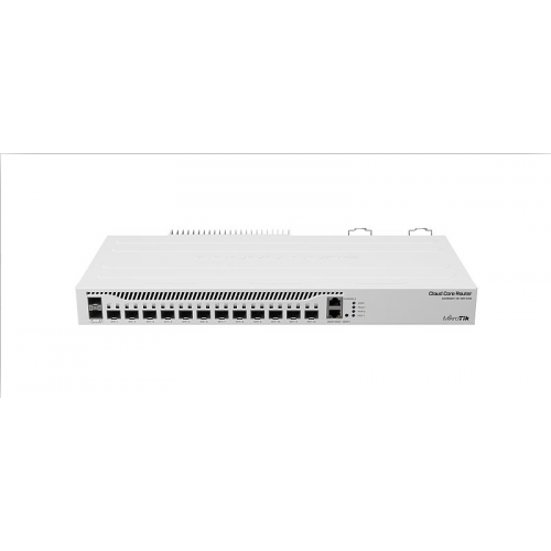 MikroTik Router de retea, CCR2004-1G-12S+2XS; Procesor: 1700 MHz, RAM: 4 GB, 128Mb NAND,  RouterOS v7, interfata: 1 x 10/100/1000,  12 x SFP+,  2 x 25G SFP28, 2 x ventilatoare, consum maxim: 49W, dimensiuni: 443 x 224 x 44 mm.