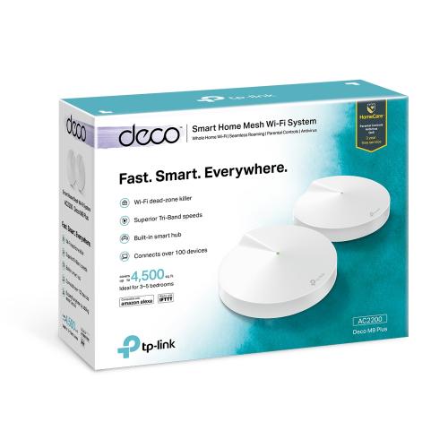 Router TP-Link Deco M9 Plus AC2200 (2-Pack), 2x LAN, 2 bucati