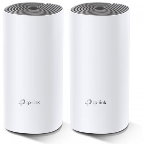 TP-Link Sistem Mesh Wi-Fi pentru întreaga casă AC1200, DECO E4(2-PACK);2 10/100Mbps WAN/LAN Ports, 1 Power Port, SDRAM: 128 MB, Flash:16 MB, 2 internal dual-band antennas per Deco unit, Standarde Wireless:IEEE 802.11 ac/n/a 5 GHz, IEEE 802.11 b/g/n 2.4 GH