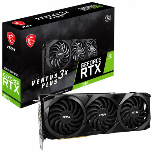 Placa video MSI nVidia GeForce RTX 3080 VENTUS 3X PLUS OC LHR 10GB, GDDR6X, 320bit